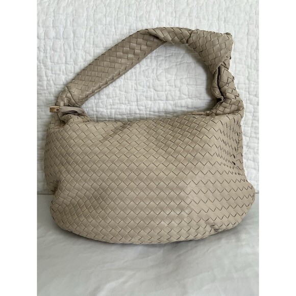 Anthropologie Melie Bianco Woven Brigitte Satchel Bag Cream EUC - Picture 4 of 10